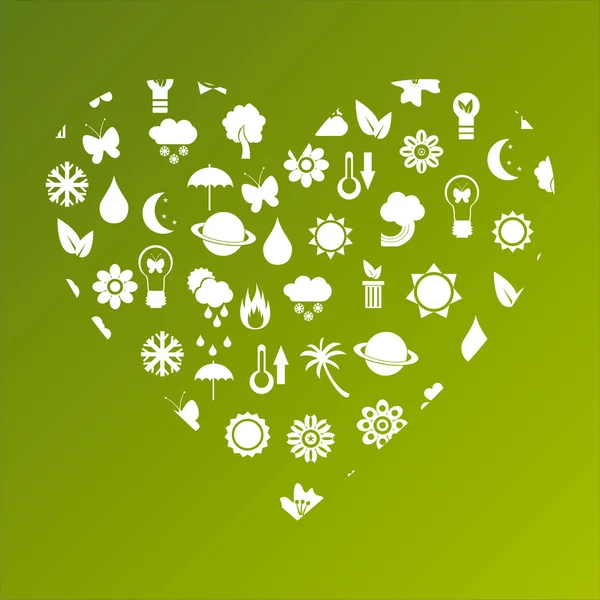 Coeur écologique — Image vectorielle