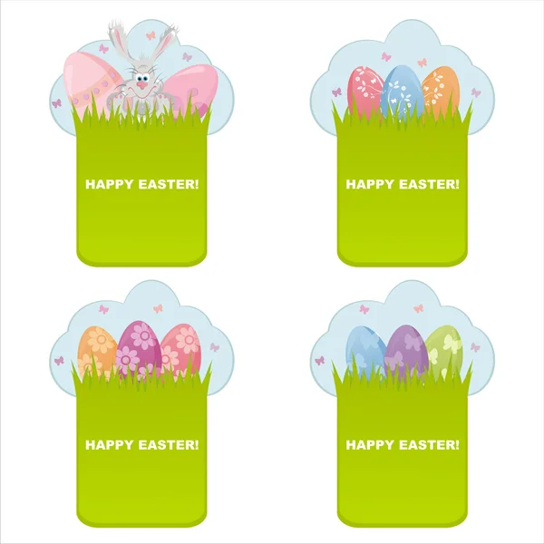 Bannières de Pâques colorées — Image vectorielle