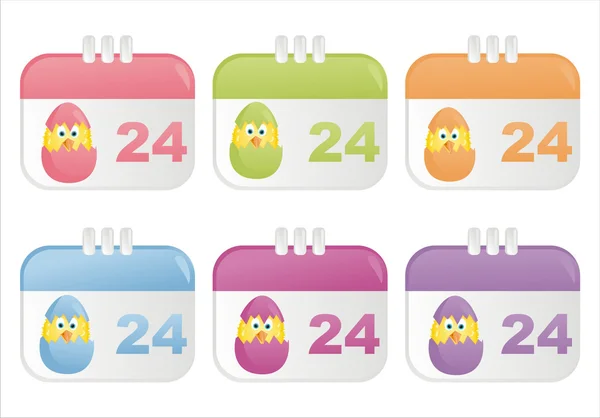 Icônes calendrier de Pâques — Image vectorielle