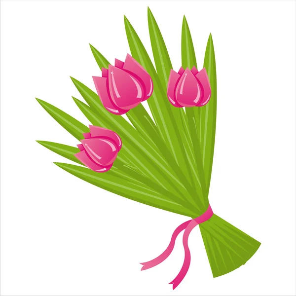 Tulipanes aislados en blanco — Vector de stock