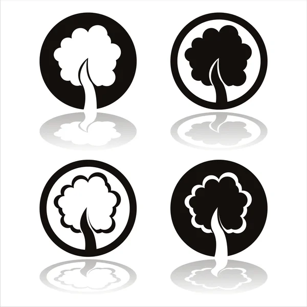Black trees signs — Stock Vector