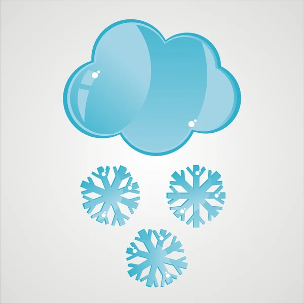 Sneeuw pictogram over grijze achtergrond — Stockvector