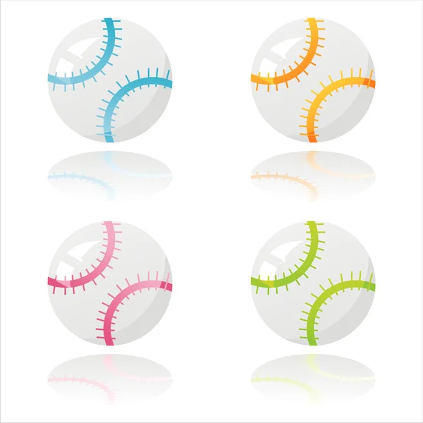 Bolas de béisbol coloridas — Archivo Imágenes Vectoriales
