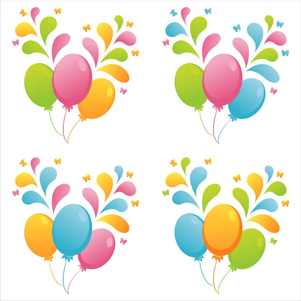 Colorful balloons with splashes — Stock Vector