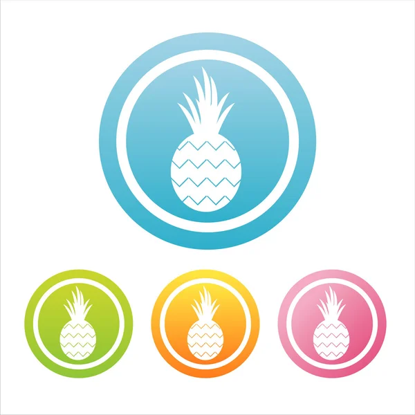 Colorful pineapple signs — Stock Vector