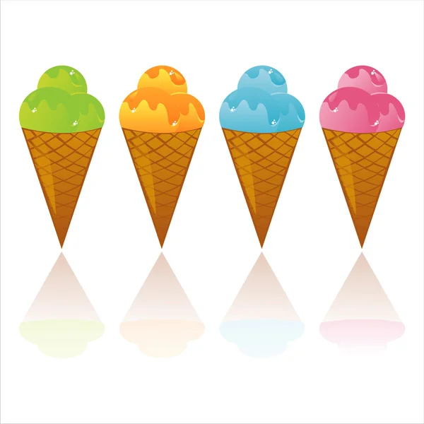 Ícones de sorvetes coloridos —  Vetores de Stock