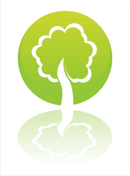 Sinal de árvore verde — Vetor de Stock