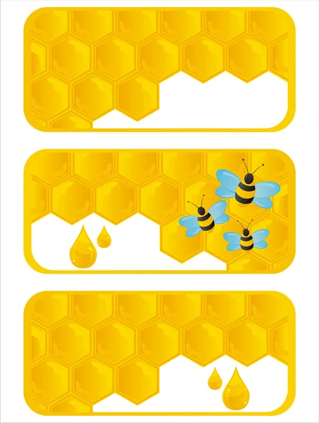 Glansigt honungskakor banners — Stock vektor