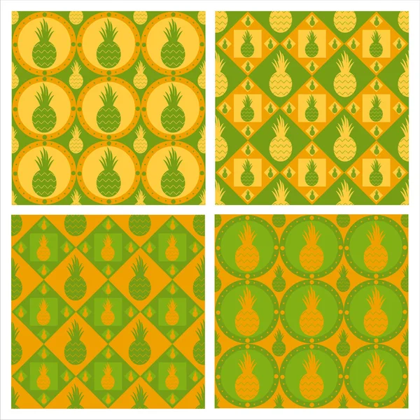 Cute pineapple patterns — Stock Vector