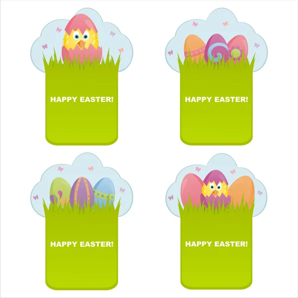 Bannières de Pâques colorées — Image vectorielle