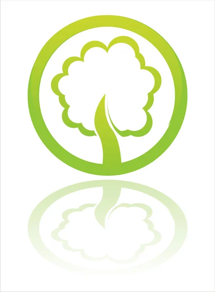 Značka Zelený strom — Stockový vektor