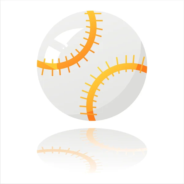 Beyzbol topu üzerinde beyaz izole — Stok Vektör