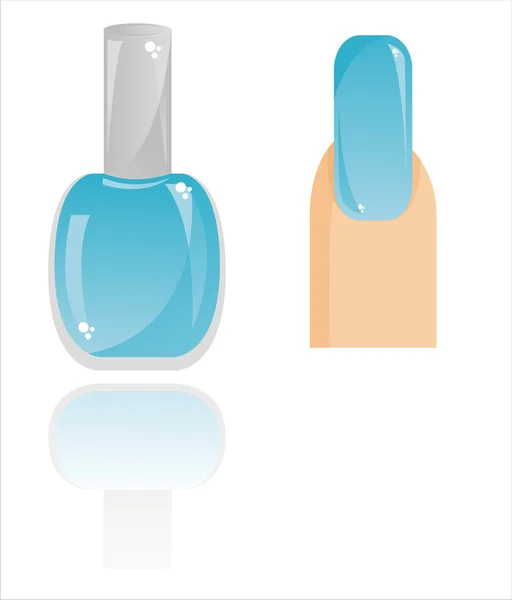 Esmalte de uñas aislado en blanco — Vector de stock