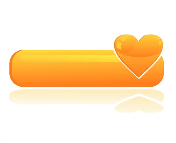 Banner corazón naranja — Archivo Imágenes Vectoriales