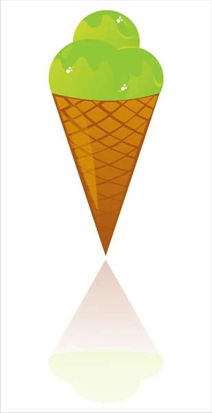 白で隔離されるアイスクリーム — ストックベクタ