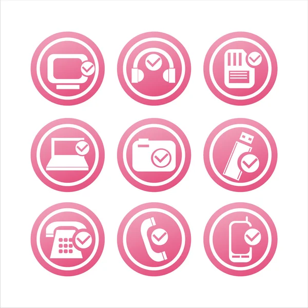 粉红色技术与检查标志 — 图库矢量图片