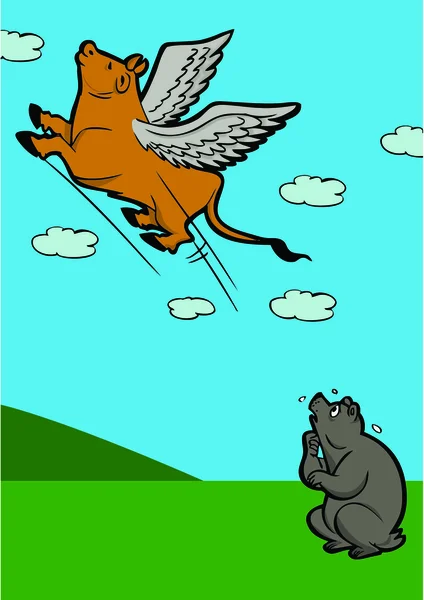 En flyvende tyr - Stock-foto