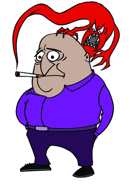 一个吸烟的人 — 图库照片