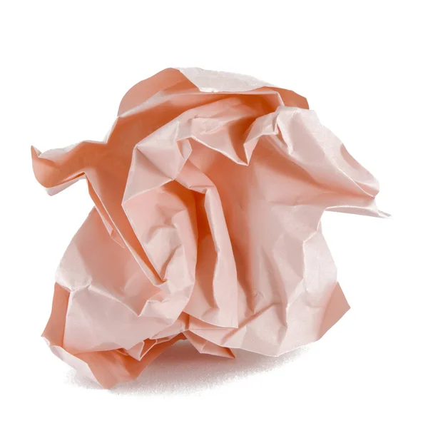Ball of crumpled pink paper — Stock Photo, Image