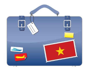 Travel Suitcase Vietnam flag clipart