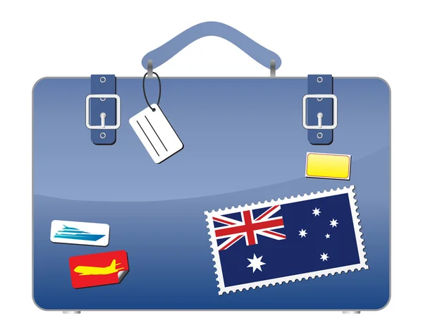 Maleta de viaje Bandera de Australia — Vector de stock