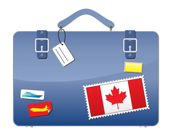 Seyahat çanta Kanada bayrağı — Stok Vektör