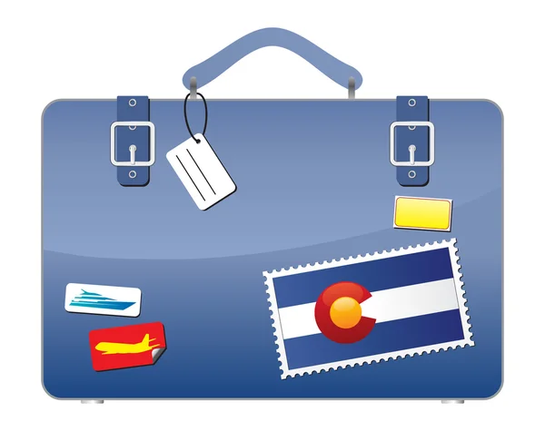 Travel Suitcase Colorado Flag — Stock Vector
