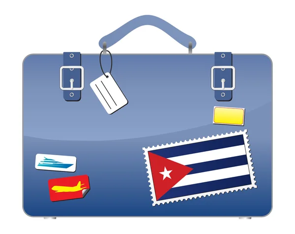 Travel Suitcase Cuba flag — Stock Vector