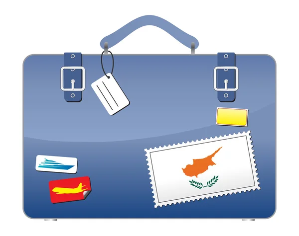 Utazás Bőrönd Ciprusi Zászló — Stock Vector