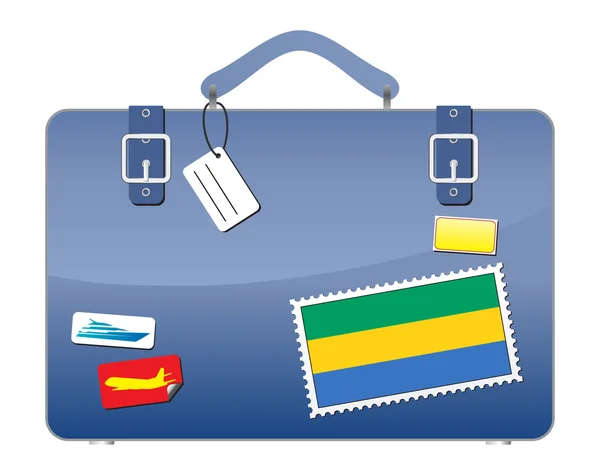 Resa resväska Gabons flagga — Stock vektor
