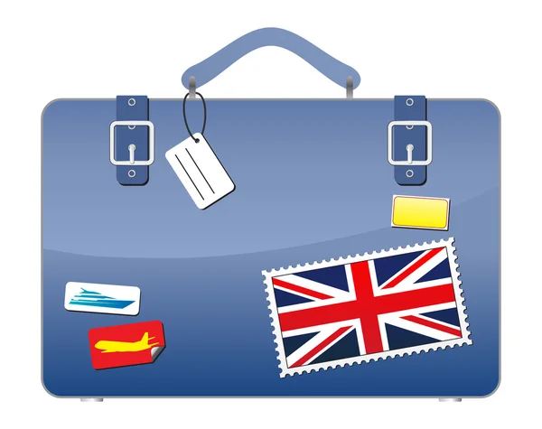 旅行のスーツケースのイギリスの旗 — ストックベクタ