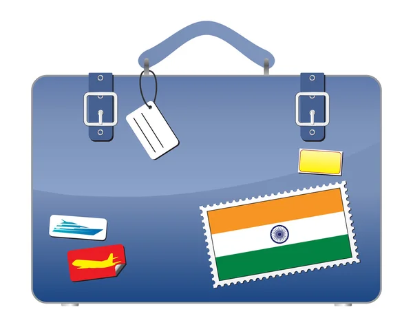 Reizen koffer india vlag — Stockvector