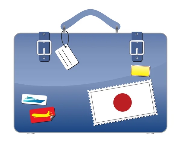 Podróż Walizki Japonia Flaga — Wektor stockowy