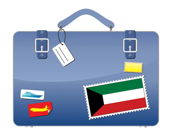 Travel Suitcase Kuwait Flag — Stockvector