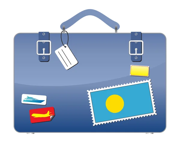旅行のスーツケースのパラオの国旗 — Stockový vektor