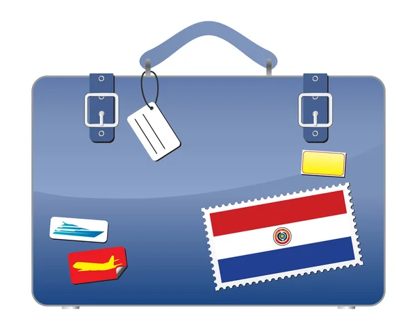 Utazás Bőrönd Paraguay Zászló — Stock Vector