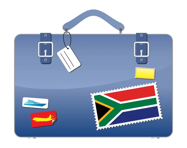 Seyahat bavul Güney Afrika bayrağı — Stok Vektör