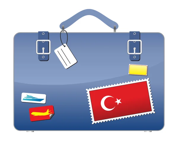 Mala Viagem Bandeira Turquia —  Vetores de Stock