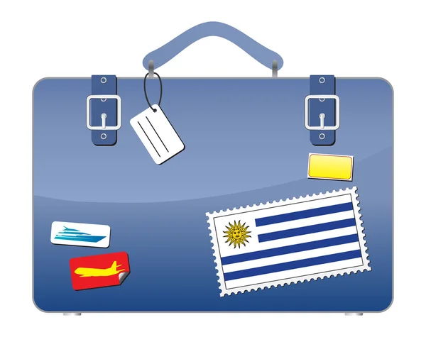 旅行皮箱乌拉圭国旗 — 图库矢量图片