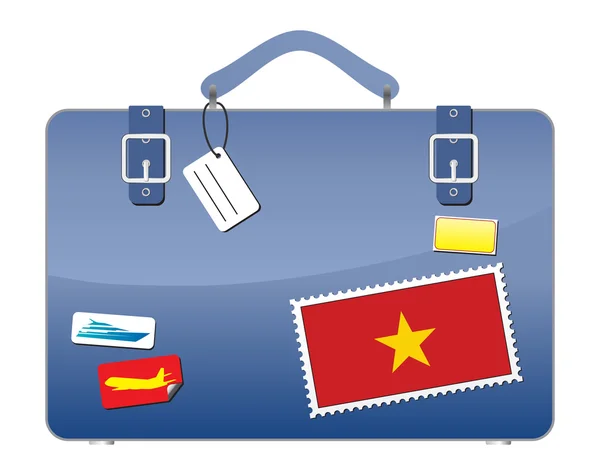 Travel Suitcase Vietnam flag — Stock Vector