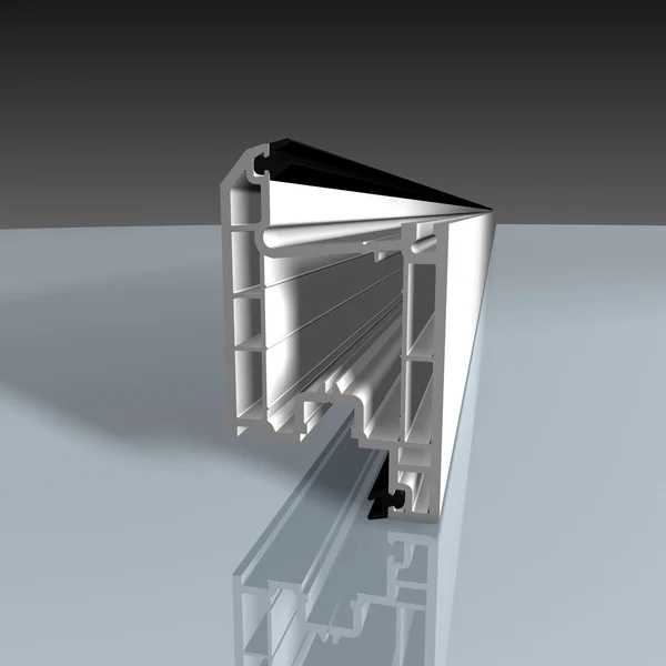 Aluminum Profile - PVC profile Render — Stock Image Aluminum Profile - PVC profile Render Royalty Free Stock Photos