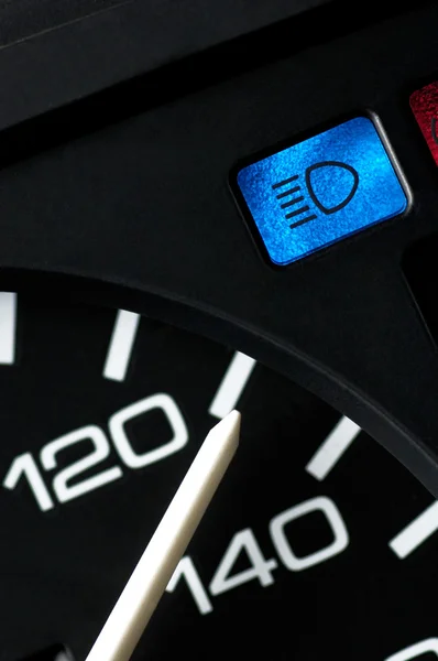 Speedometer with beam control light — Stock Photo, Image