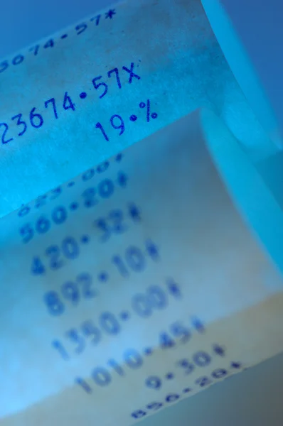 Paper strips of a calculator — Stok fotoğraf