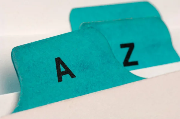 File cards A and Z — Stock Photo, Image