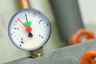 Pressure gauge on a boiler clipart