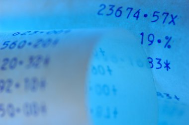 Paper strip of a calculating machine clipart