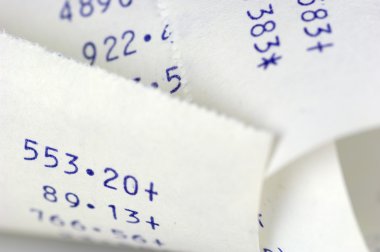 Paper strip of a calculating machine clipart