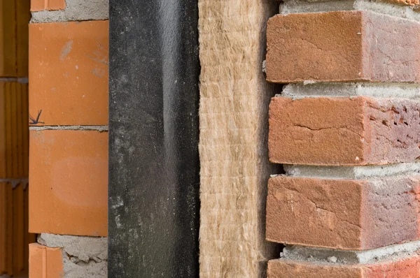 Thermal insulation of a house wall — Stock Photo, Image