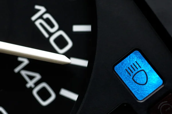 Speedometer with beam control light — Stock Photo, Image