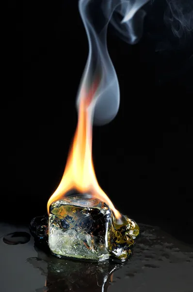 stock image Burning ice cube